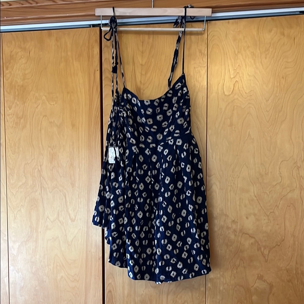 Navy Blue Leopard Print Dress